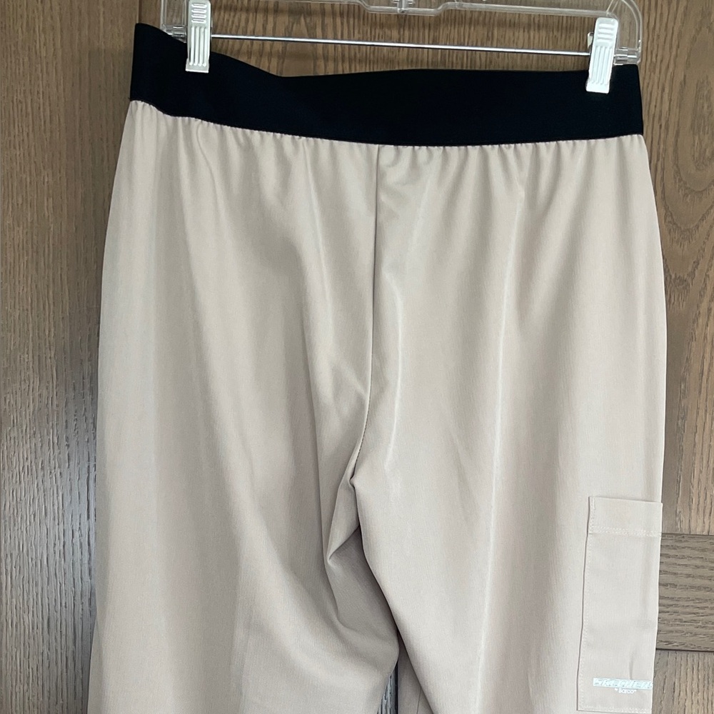 Skechers Beige Track Joggers with Black Logo Waistband - Picture 2 of 7